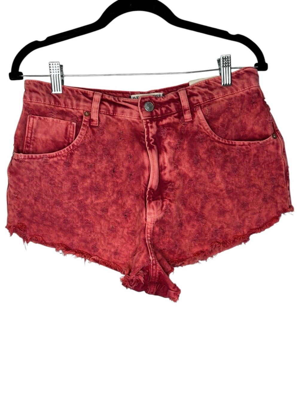 Free People We The Free Mixed Emotions High Rise Distressed Short Shorts Size 28
